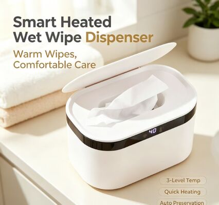 Intelligent Heated Wet Wipe Dispenser PP Silicone Touch Control Adjustable Temperature Portable Baby Wet Wipe Warmer