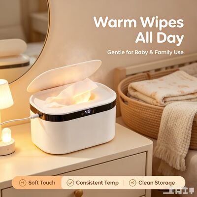 Constant Temperature Wet Wipe Heating Dispenser, Leakproof Even Heat Baby Wipe Warmer, Low Power Wipes Heater for Home and Travel