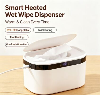 On-the-Go Baby Wipes Heater, Intelligent Heated Wet Wipe Dispenser Touch Control Adjustable Temperature Home& Nursery & Travel
