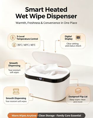Constant Temperature Wet Wipe Heating Dispenser, Leakproof Even Heat Baby Wipe Warmer, Low Power Wipes Heater for Home and Travel
