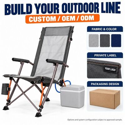 Ice Water Cooling Outdoor Folding Chair, External Ice Water Box with Cooling Circulation Channel, Tall Backrest Folding Frame with Snowflake Control, Custom Color Private Label and Packaging