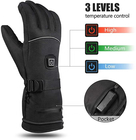 Rechargeable USB Electric Heated Gloves Water Resistant PU leather material