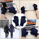 Washable Electric Heated Gloves USB Powered Button Closure Fingerless type