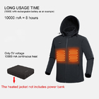 Graphene Electric Heated Vest Jacket Fast heating With Detachable Hood OEM