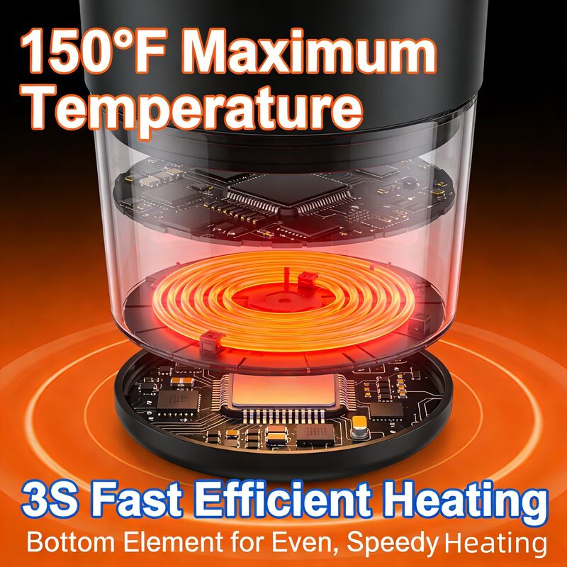 Portable Smart Mug With Digital Temperature Control Rechargeable Battery Led Display And Spill Resistant Lid For Convenient