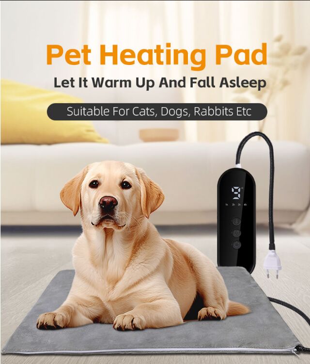 Anti-bite 4-Timer Pet Heating Pad Portable Electric Warm Mat Heated Blanket for Dog Cat Beds Houses