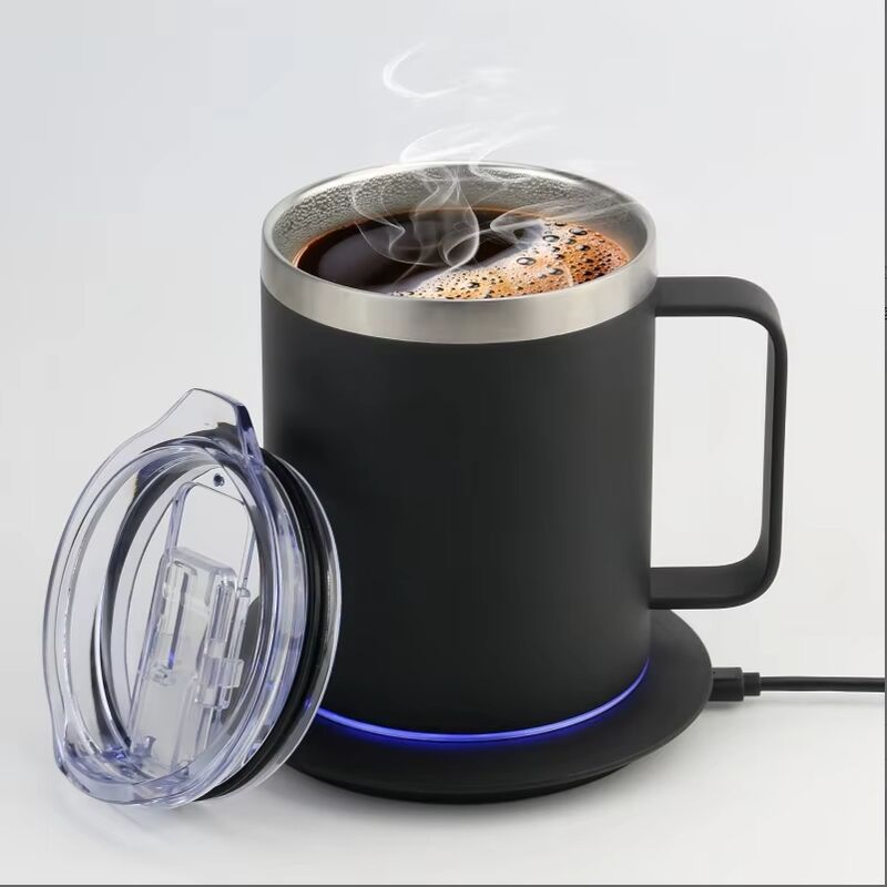 Wholesale Portable Self Heating Mug 5000 MAh Battery 18oz Coffee Warmer Rechargeable Self Heating Travel Mug for Office