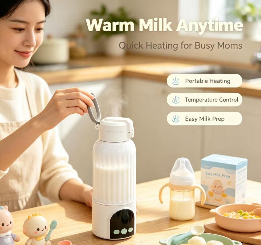 Baby Bottle Warmer Portable USB Powered Milk Heater with Adjustable Temperature Control for Travel and Home Suitable for 17oz Bottles