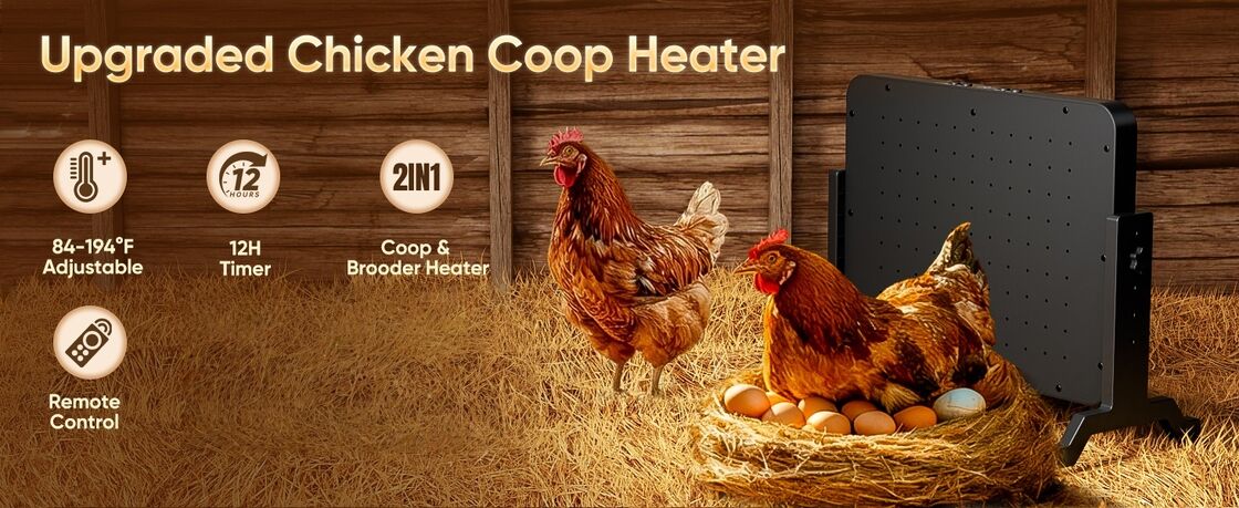Chicken coop heater suitable for farms backyard coops and breeding spaces providing warmth during cold weather conditions