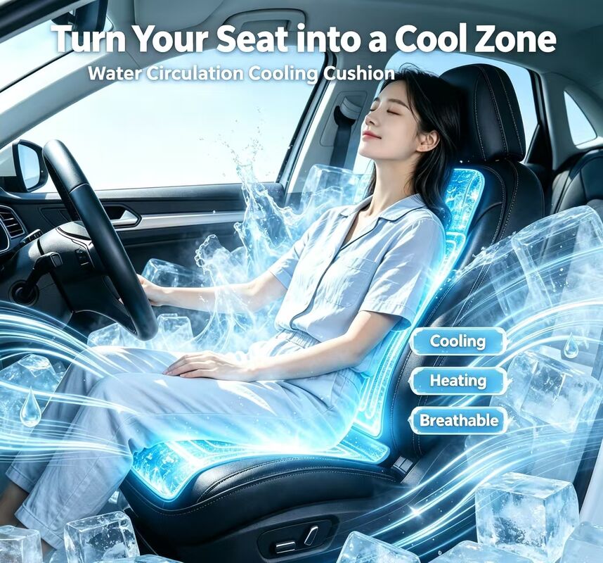 Car water-cooled hot seat cushion made from TPU and PU leather materials offering durability and resistance to spills