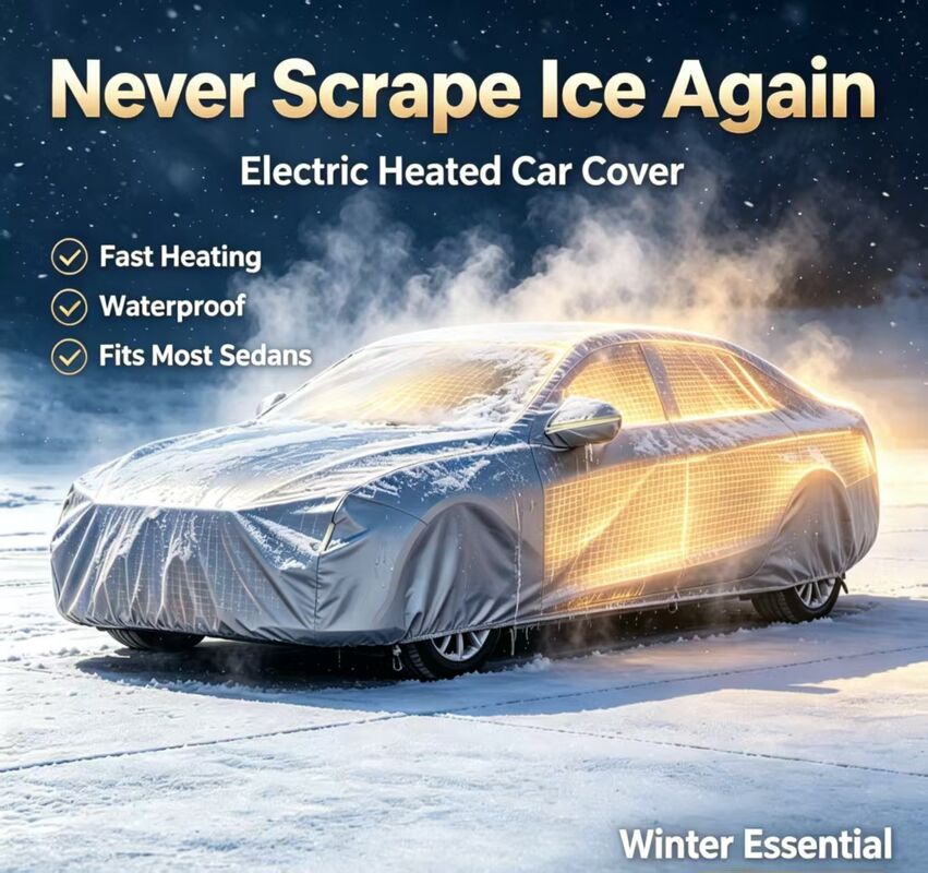 Car heating hood designed to fit closely to vehicle engine compartments ensuring uniform heat distribution and protection