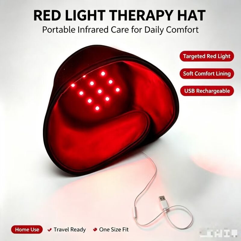Red Light Therapy Cap, Graphene Film Thermal Heat Cap, Fast Heating Far-Infrared USB Charging Hair Care Cap