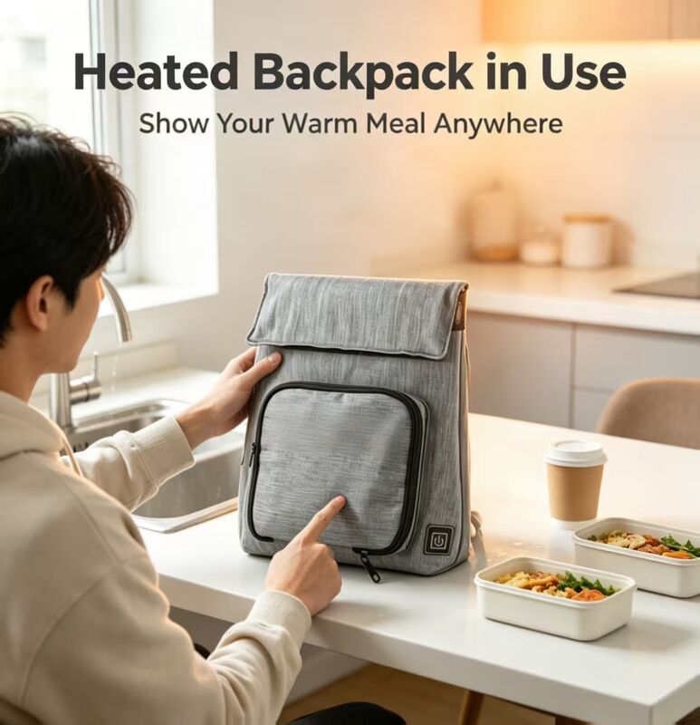 On‑The‑Go Food Heating Solution｜USB Waterproof Heated Lunch Warmer, Removable For Charging & Fully Washable, Leak‑Proof 3‑Level 50‑59℃ Heat for Travel, School & Outdoor Picnic