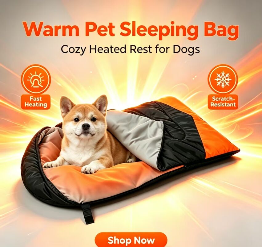 Foldable Portable Heated Dog Sleeping Bag, Easy to Carry & Store, 3‑Level Adjustable Temperature Water‑Resistant Scratch‑Proof Pet Sleeping Bag,CE FCC ROHS Certified