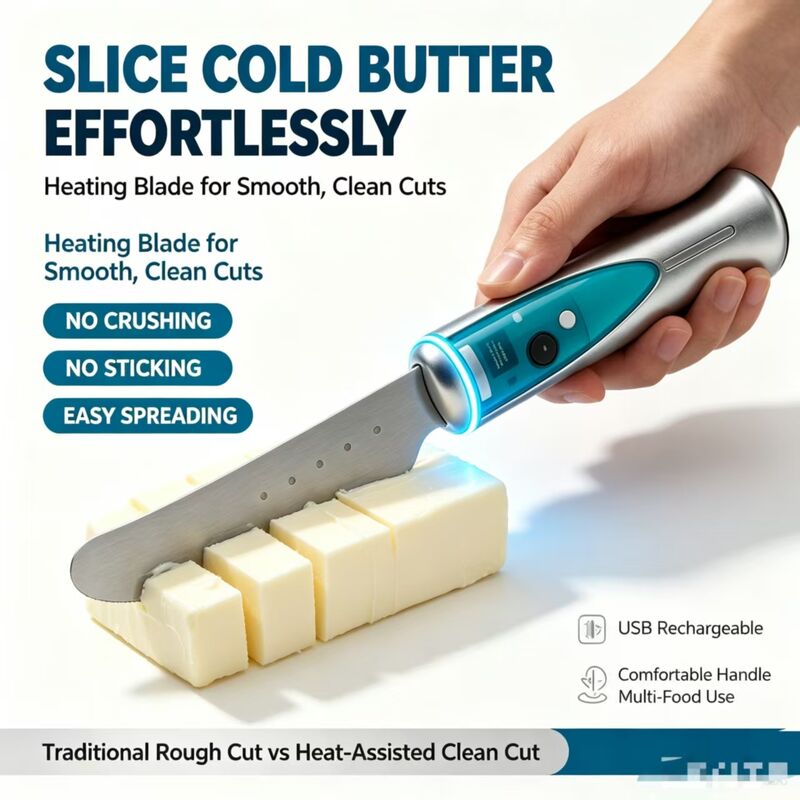 Wholesale Intelligent Butter Heating Knife, Touch Sensing Waterproof Stainless Steel Electric Butter Cutter, CE FCC RoHS, Support OEM ODM Custom Logo