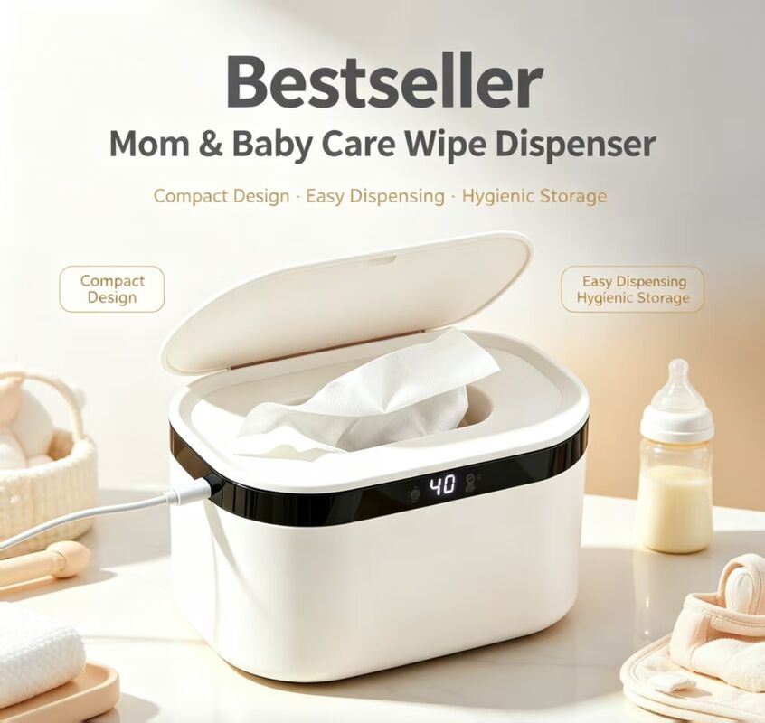 Portable Smart Baby Wipes Warmer,Portable Touch Control Baby Wipes Warmer for Infant Care, Adjustable Temperature, PP & Silicone, CE FCC RoHS Certified