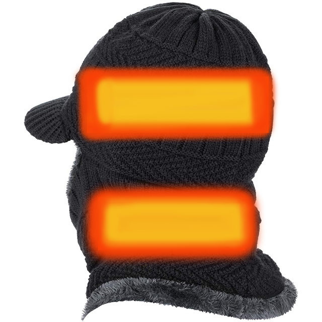 Multifunction Electric Heated Hat , SHEERFOND Rechargeable Electric Beanie Hat