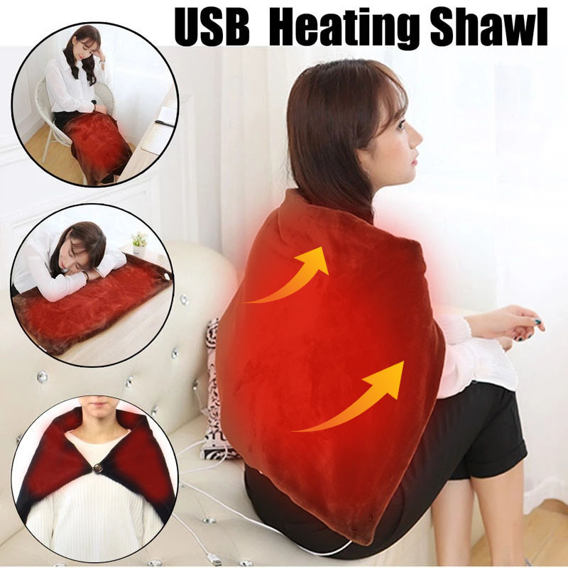 Wearable Electric Heated Clothes Shawl USB Charging 50degrees Plush Material ODM