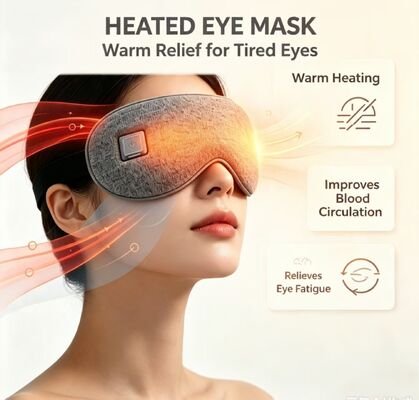 Electric Heated Eye Mask Built-in Carbon Fiber Heating Sheet, Soft Inner Lining Insulation Cotton Warm Eye Mask, 1000mAh Portable Adjustable Temp Heating Eye Mask to Soothe Tired Eyes