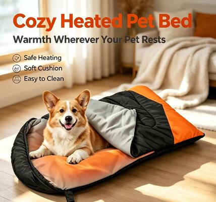 Custom OEM ODM Heated Dog Sleeping Bag 3‑Level Adjustable Temperature, Private Label Hollow Cotton Pet Sleeping Bag 71*108cm, Custom Logo & Packaging for Camping Travel Home Outdoor, CE FCC Certified