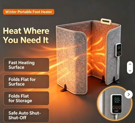 Custom Size Electric Heated Windproof Warm Foot Plate 220V 165W, 3-Speed Adjustable Waterproof Foot Heating Mat for Indoor Warming