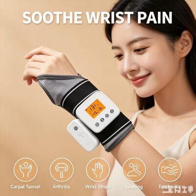 Heated Vibration Wrist Therapy Guard | 3 Heat & Time Modes, 3000mAh USB Charging Heating Wrist Support Brace for Wrist Soreness, Tenosynovitis & Arthritis Relief
